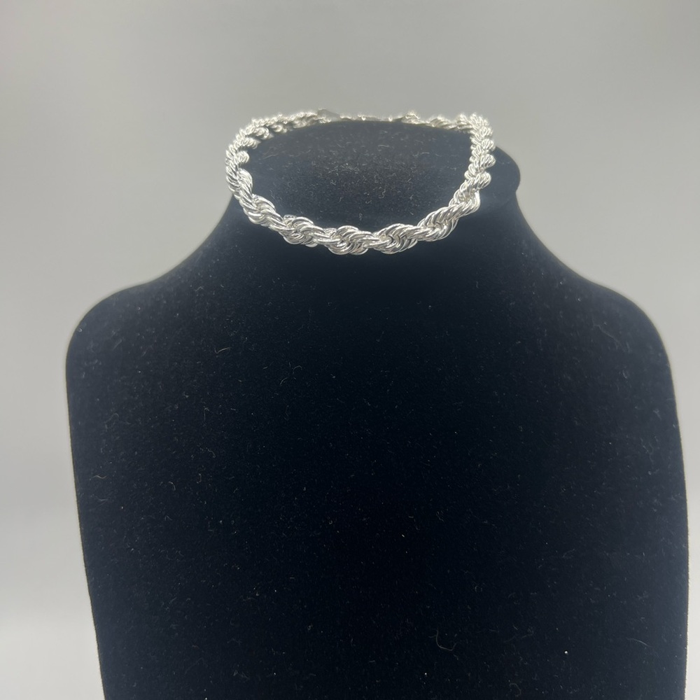 Silver filled Rope Chain Bracelet - Picture 6 of 6